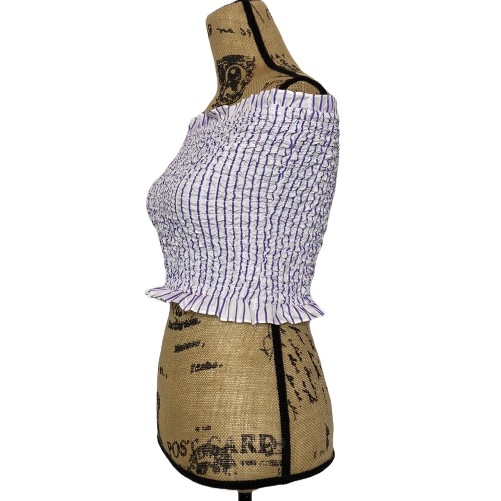 NWT Petersen Polly Purple Hatter Strapless Elastic Tube Top XS - Picture 4 of 7